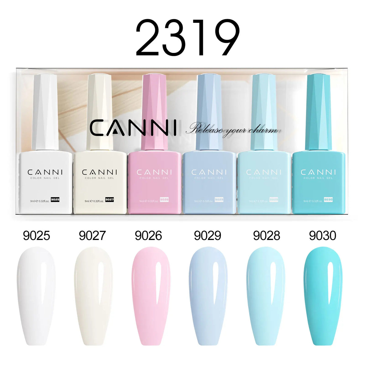 6pcs/kit CANNI Gel Nail Polish TPO FREE Nails Semi Transparent Jelly Pink Collection Soak Off UV LED Gel Diamond Top Coat Set