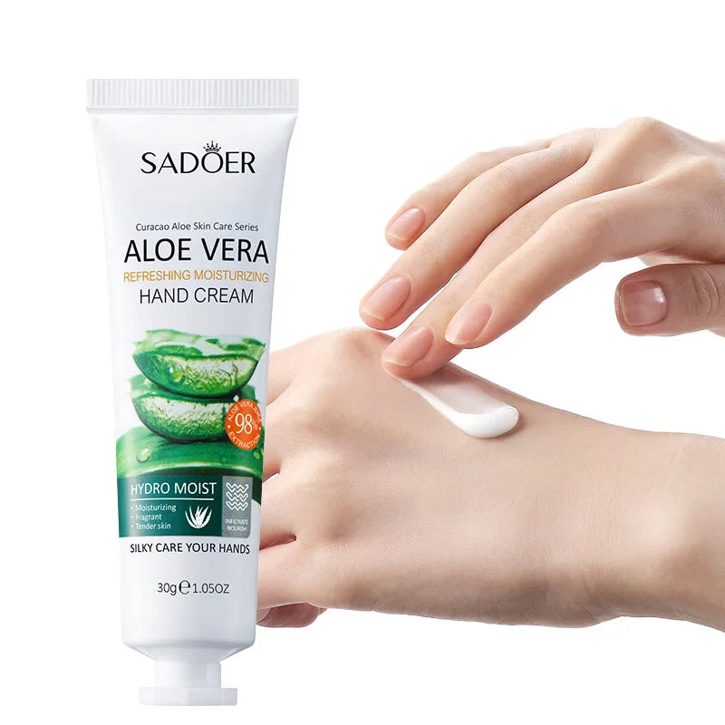 Aloe Vera Nourish Hand Cream Refreshing Hydrate Moisturize Fast Absorb Soften Dry Hands Restore Natural Skin Radiance Lotion