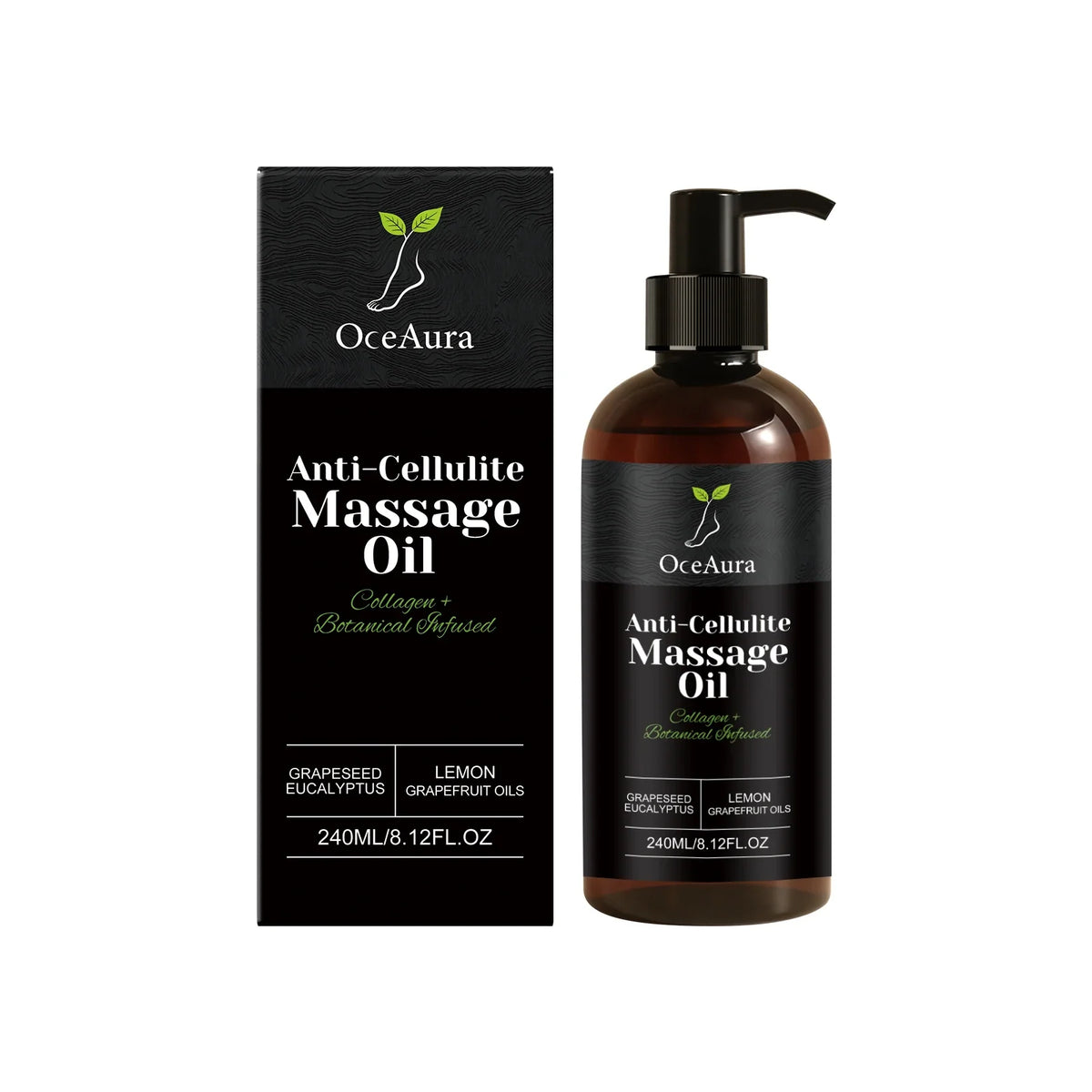 240ml Anti Cellulite Massage Oil Collagen Firming Grapefruit Essential Oil Tighten Abdomen Thigh Nourish Dry Skin Glowing
