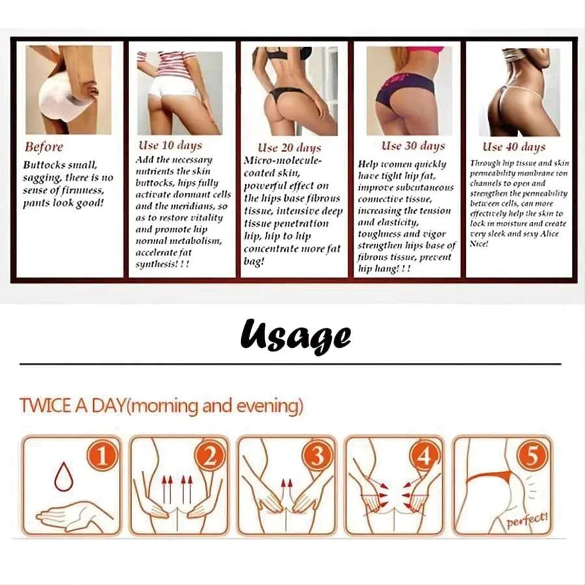 5ML/15ML/30ML/50ML/Rich Buttock Enhancement Massage Essential Oil Hip Lift Up Butt Firm Skin Enlargement Full Buttocks Care Plan