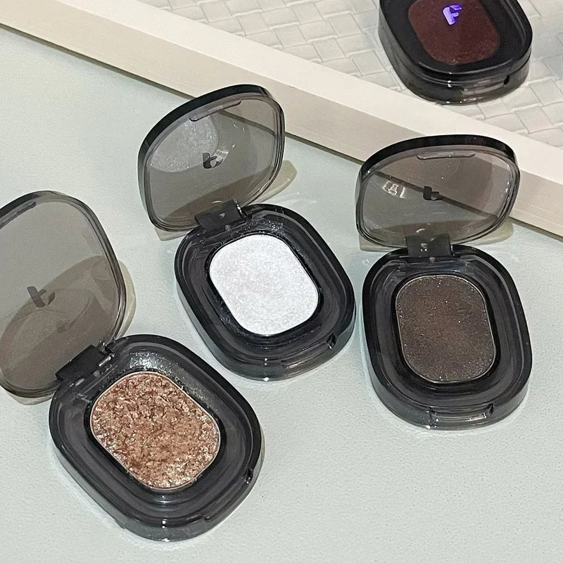 Glitter Punk Smoky Black Eyeshadow Makeup Palette Metallic Dark Silver Eye Shadow Highlighter Pearl Brown Eyes Pigments Cosmetic