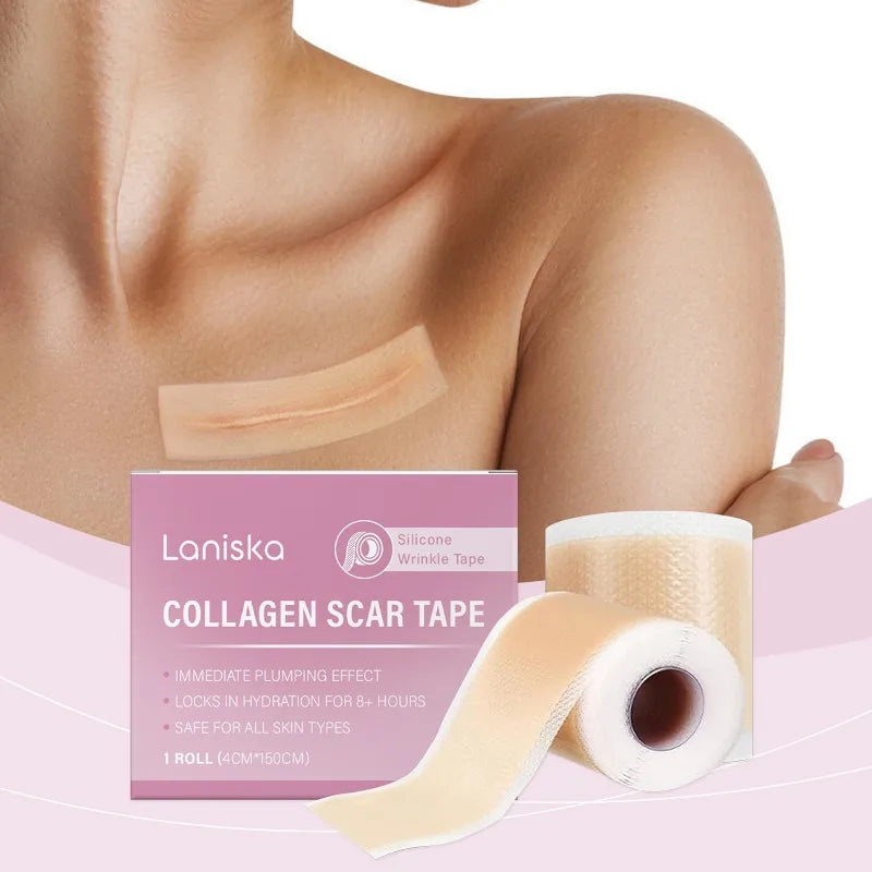 Collagen Scar Tape for Face, Silicone Wrinkle Patches, Invisible Gel Sheets for Fine Lines, Scar Concealer for Smooth Skin