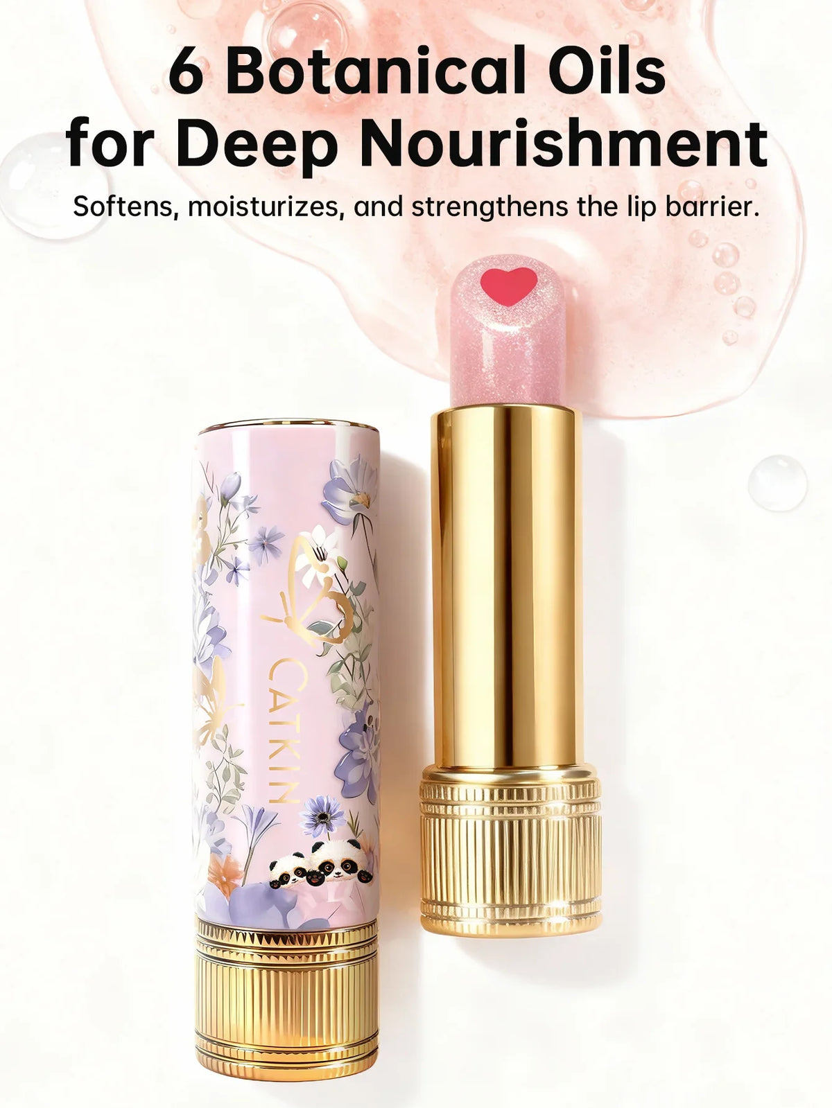 CATKIN Whiffle Dance Tinted Lip Balm Solid Lip Gloss Moisturizing Watery Colored Jelly Love Long-lasting