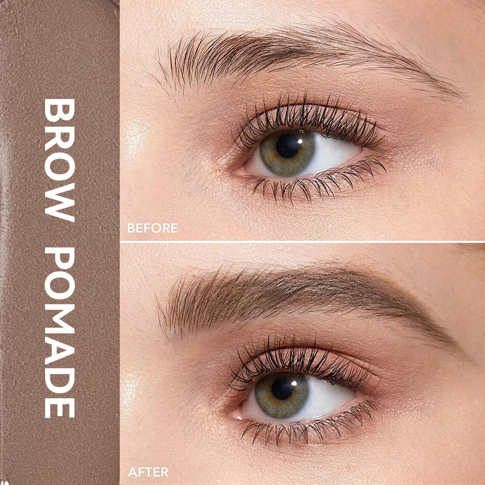 6 Colors Waterproof Eyebrow Tint with Brush Long-Wearing Full-Pigment Smudge-Proof Eyebrow Pomade Natural Wild Brows Makeup