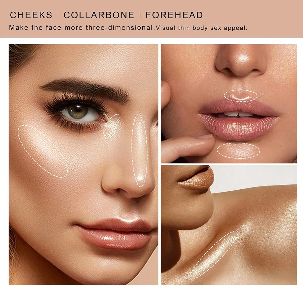 2 COLORS Highlighter Makeup Glitter Contouring Bronzer For Face Shimmer Powder Creamy Texture Illuminator Stick Women Cosmetics