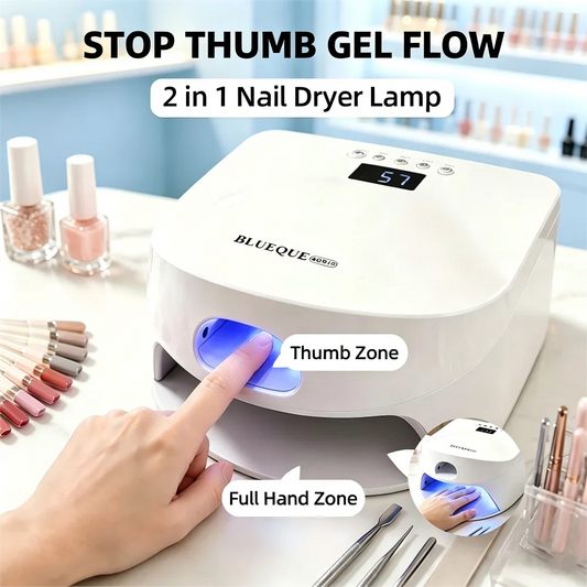2 IN 1 Nail Dryer Full Hand Thumb Dual Lamp Single Toe Single Finger Gel Nail Curing Lamp Hand Fast Drying LED Light Nail Dryer