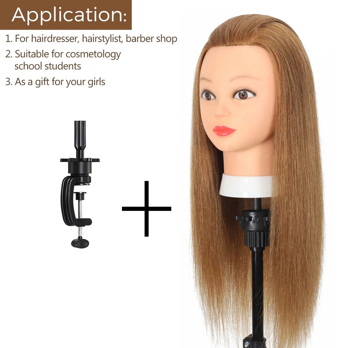 100% Real Hair Mannequin Head With Human Hair Hairdresser Cosmetology Mannequin Manikin Training Practice Styling Doll Head