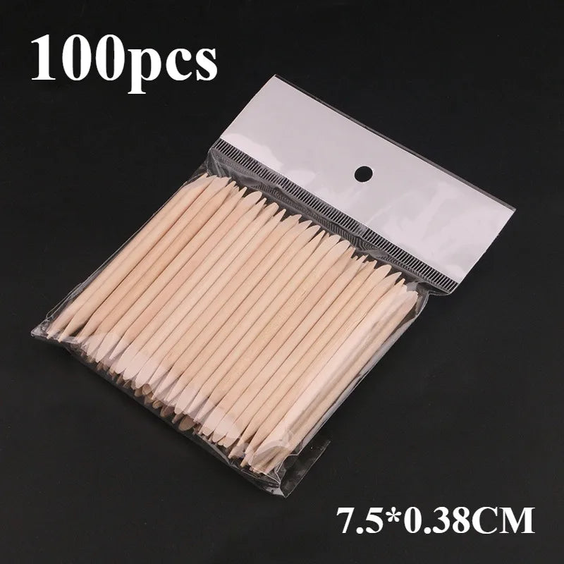 50/100/200/300pc/Set for Nail Different Sizes Orange Wood Sticks Cuticle Pusher Cuticle Remove Tool Manicure Pedicure Care Nails