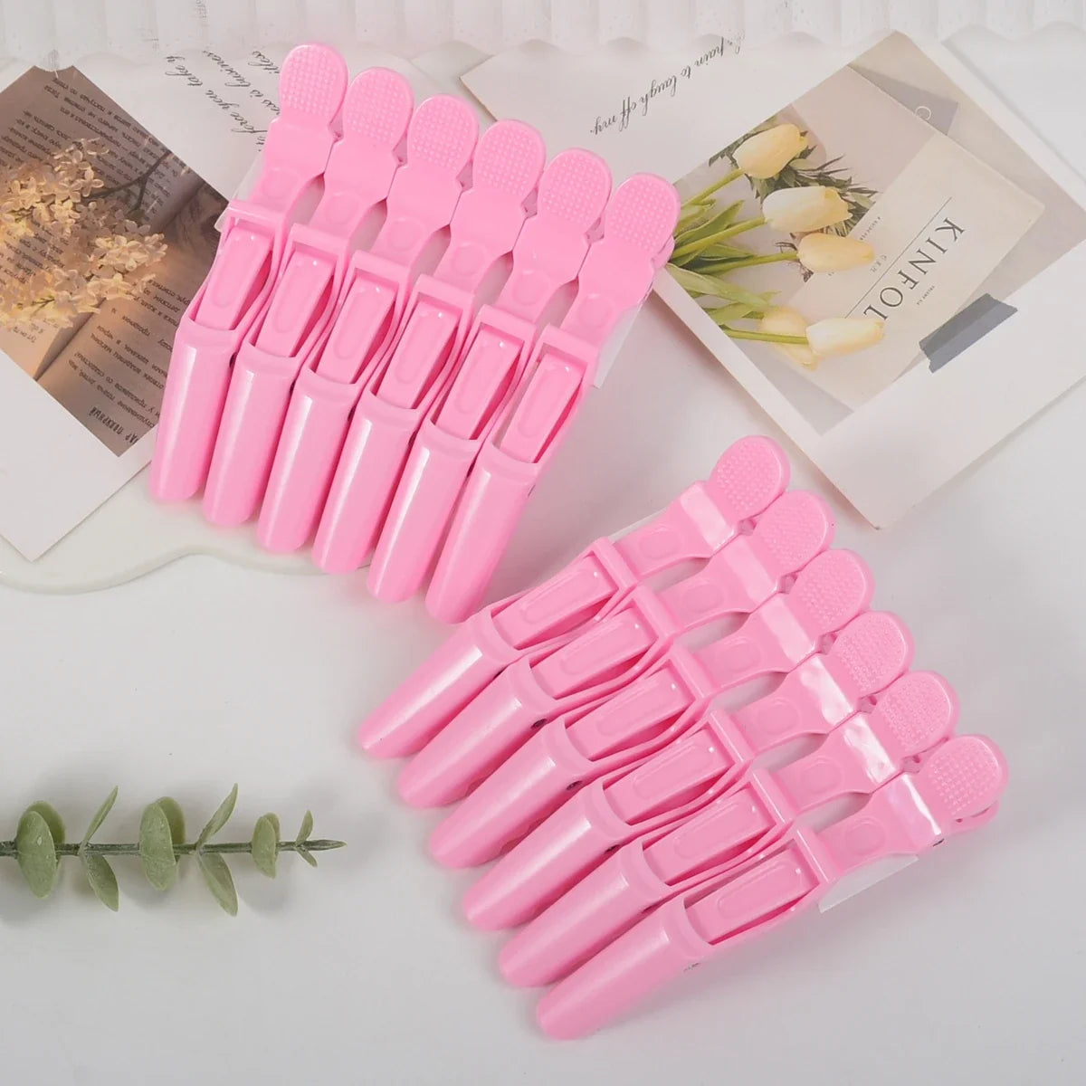 6-12Pcs Hairdressing Alligator Clip Salon Perm Hair Dye Plastic Hairpin Wig Clip Haircut Partition Styling Clip Supplies