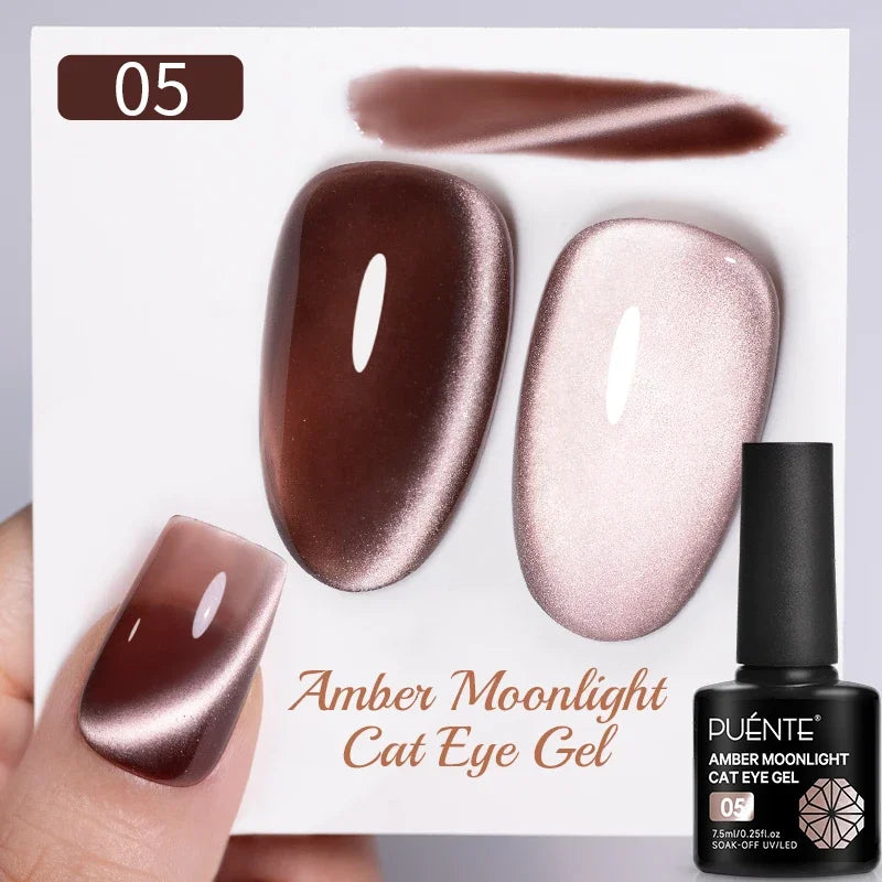 7.5ML Aurora Starlit Cat Eye Gel Nail Polish Rainbow Glitter Galaxy Cat Magnetic Nail Art Gel Soak Off UV Semi-Permanent Varnish