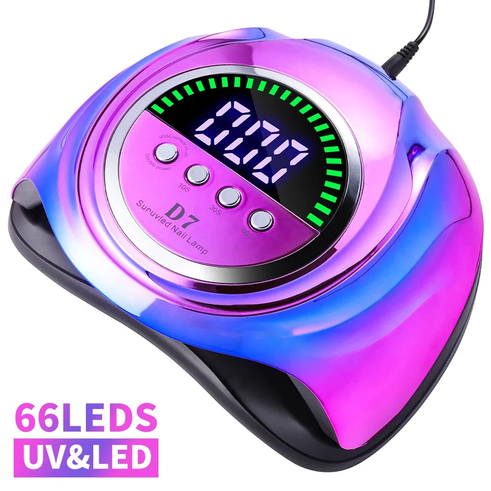 66 LED Professional Nail Drying Lamp with Auto Sensor Smart Drying Nail Gel Polish UV Lamp Removable Base Nail Salon Tool