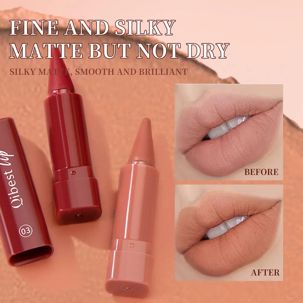 6-color mini lip liner and lipstick pencil, long-lasting waterproof 2-in-1 lip liner and lipstick, sexy matte finish.