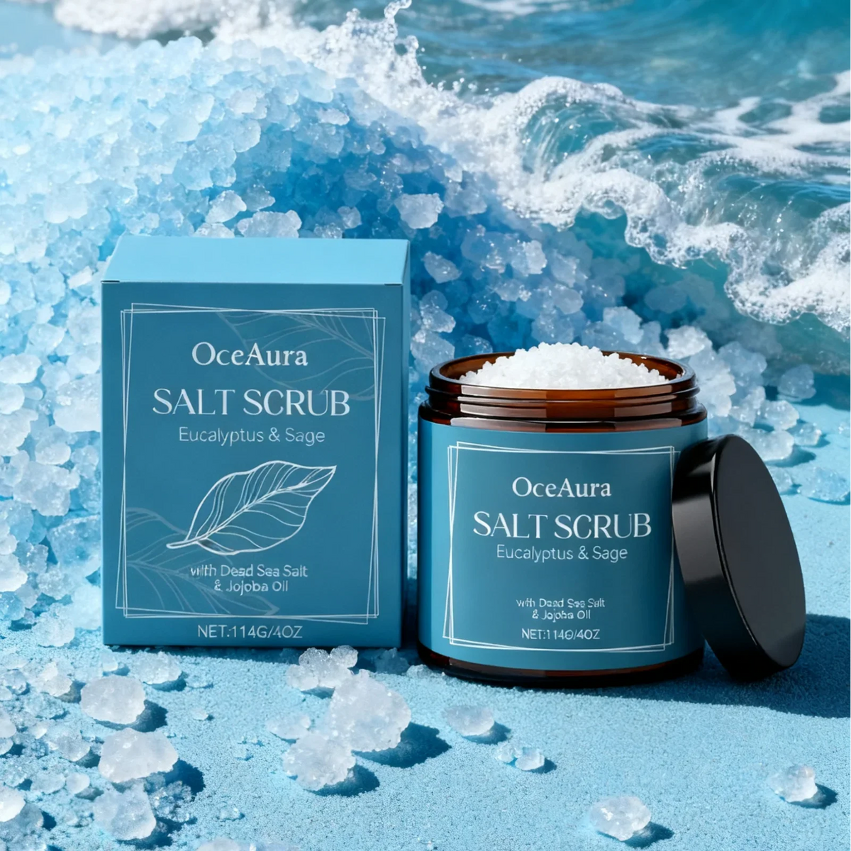 Dead Sea Salt Body Washing Scrubs Remove Dead Skin Care Professional Skin Cleaning Exfoliator Jojoba Oil Bath Body Scrub 114g