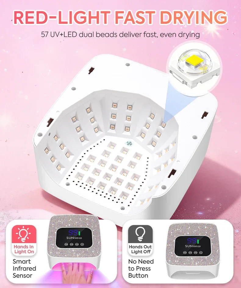 DianaBeauty UV LED Nail Lamp Rechargeable Cordless Nail Dryer with 3 Timer Settings and Rhinestone UV Lamp for Nails Manicure