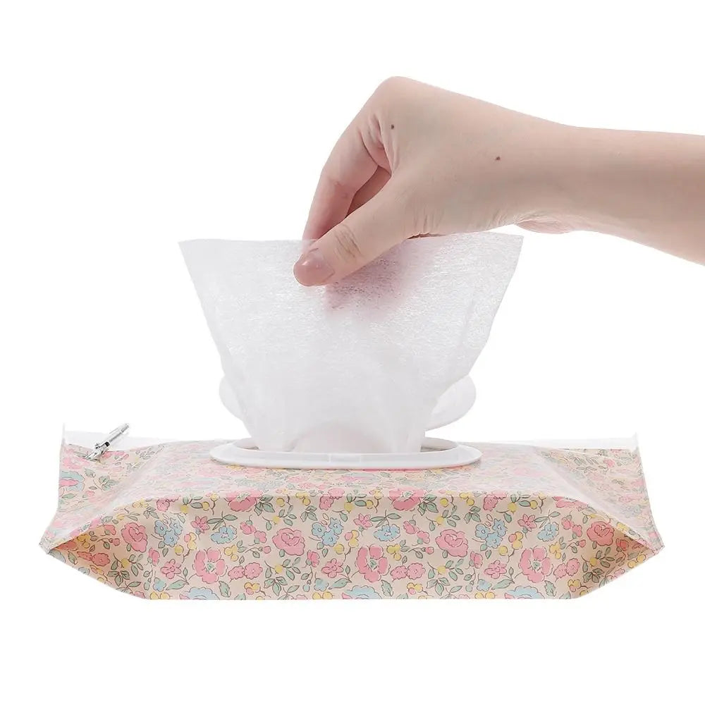 EVA Baby Wet Wipe Pouch Portable Buckle Wipes Holder Case Flip Cover Snap-Strap Reusable Wet Wipe Bag Outdoor Tissue Box