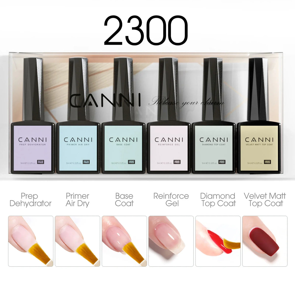 6pcs*9ml HEMA TPO FREE Nail Gel Polish CANNI Semi Permanent Jelly Pink Nude Color Gel Varnish Great Coverage UV LED Lacquer