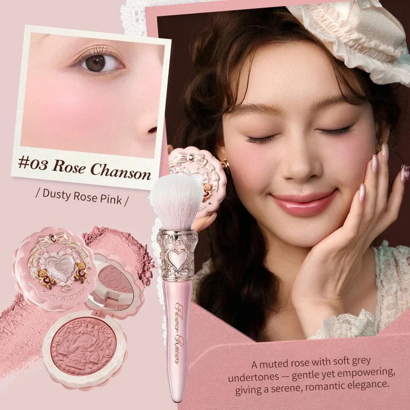 FLOWER KNOWS THE SWEETIE BEAR Blushes Silk Satin Blush Powder For Cheeks Contour Face For A Natural Matte Finish Vegan Makeup