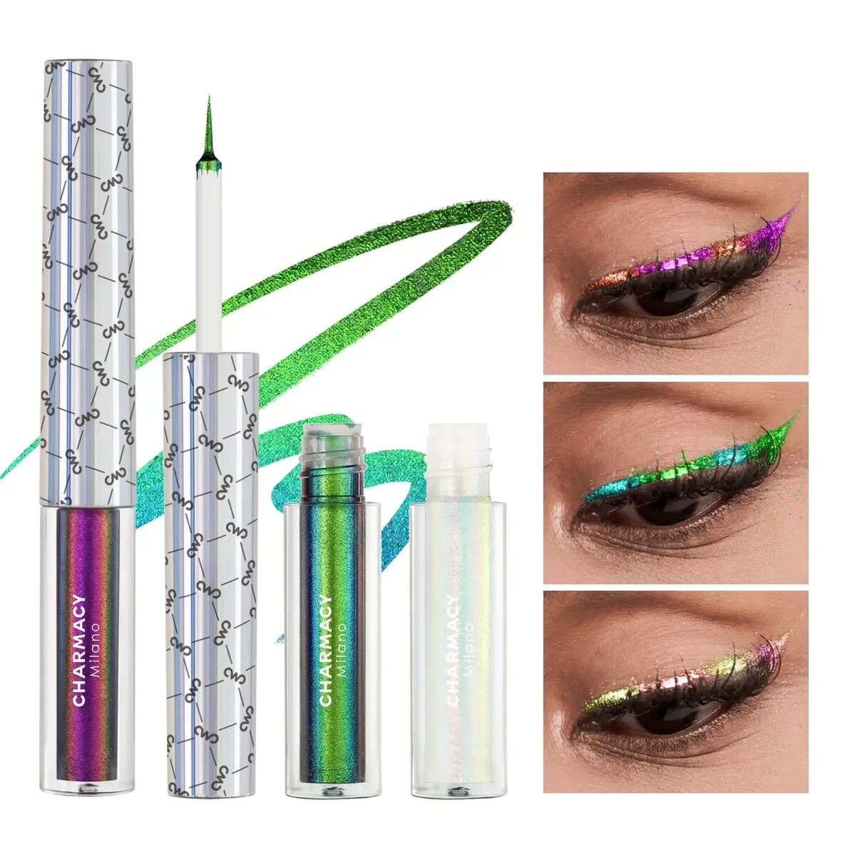 CHARMACY New 8 Color Duochrome Eyeliner Set High Pigment Glitter Eyeliner Set Waterproof Liquid Eye Liner For Women Cosmetics