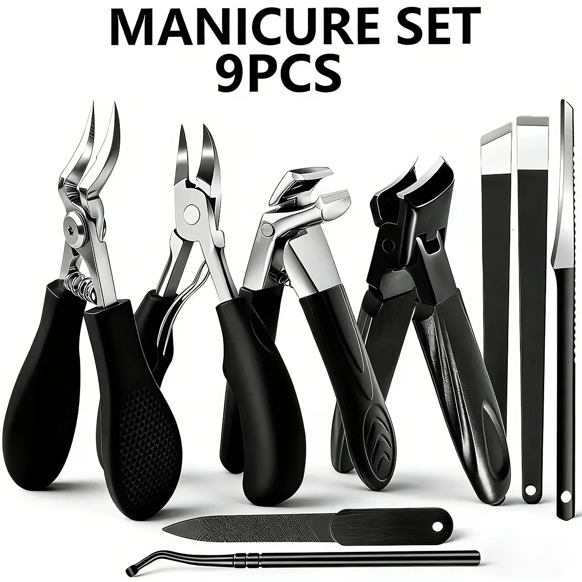 Heavy Duty Nail Clipper Set Stainless Steel Long Handle Large Opening Manicure Tools for Women Men In Stock Fast Shipping