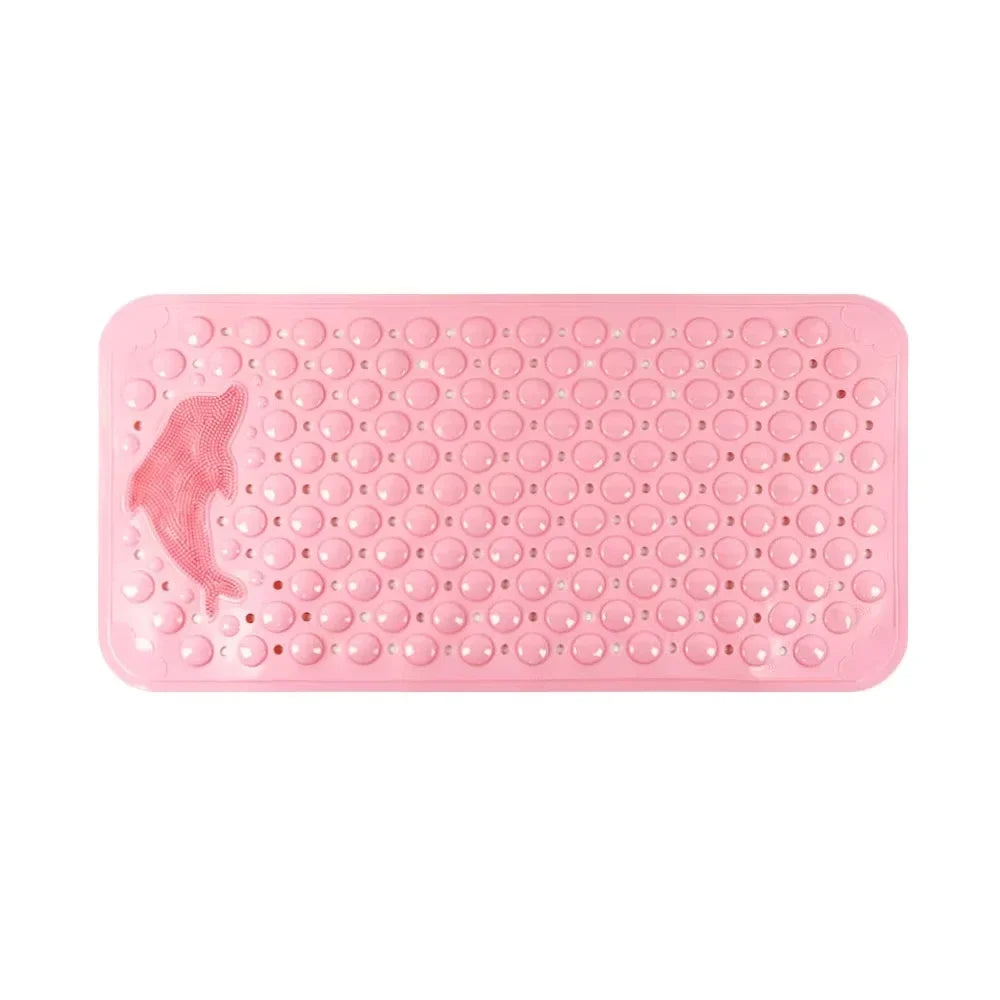 1pc Dolphin Pattern PVC Non-Slip Bath Mat 35*70cm, Massage Safe Foot Rug For Bathroom Bathtub