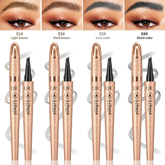 4 Tips Eyebrow Pen Waterproof Anti-smudge Long Lasting Liquid Brow 4 Colors Microblading Natural Wild Eyebrow Makeup