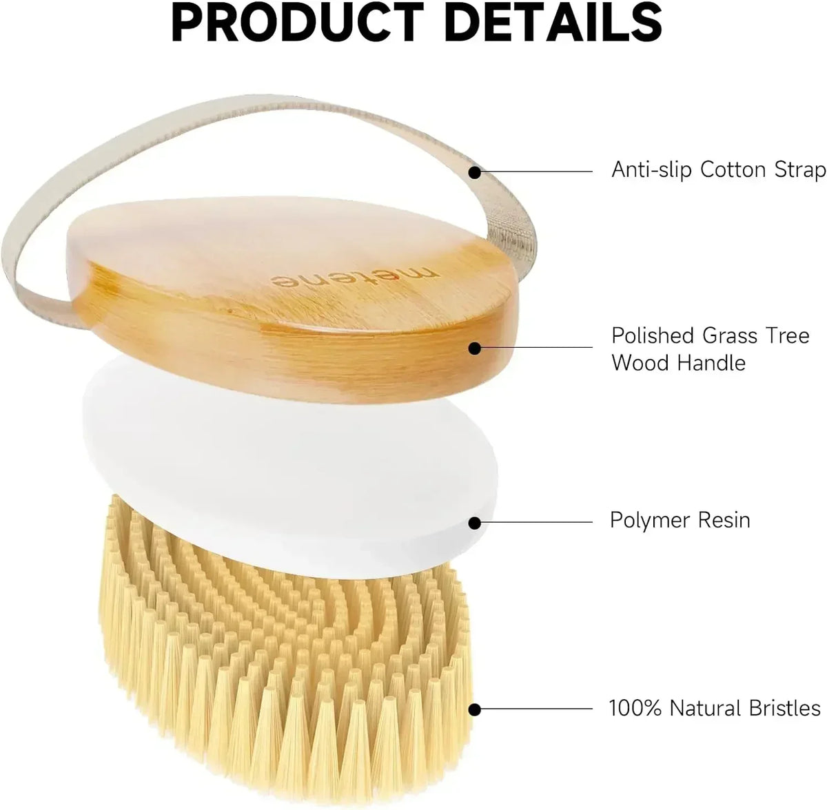 Dry Body Brushes, Exfoliating Body Scrubbers, Natural Bristles for Dry Skin, Improve Circulation, Stop Ingrown Hairs