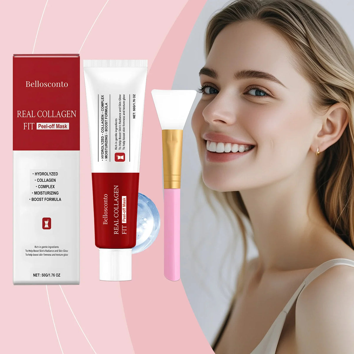 Collagen Peel-Off Mask: Gentle, Moisturizing & Hydrating, Leaves Skin Translucent, Nourished, Clean and Tender