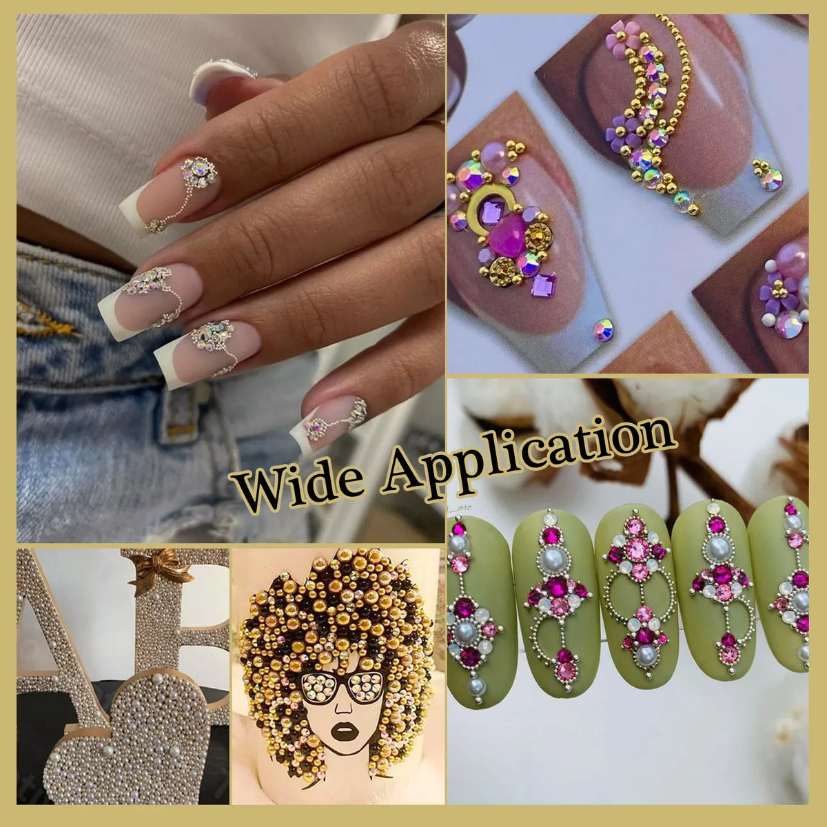 6 Grids Silver Steel Micro Beads Nail Art Decoration, Mixed Sizes-0.6mm 0.8mm 1.0mm, Nail Rhinestones Caviar Beads Nail Supplies