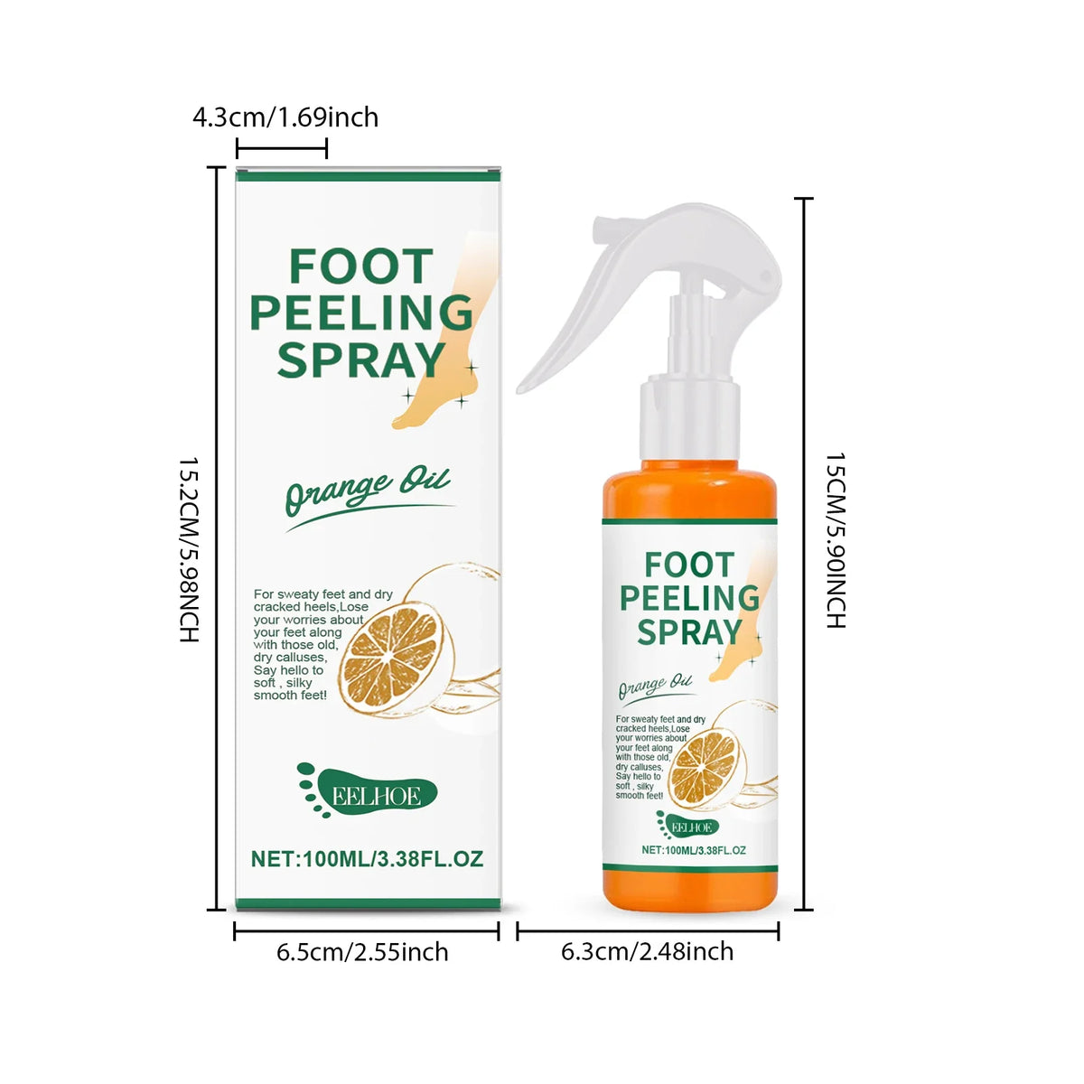 Eelhoe Foot Peeling Spray Dead Skin Remover Anti Crack Improve Rough Soften Moisturize Dry Skin Cleans Feet Exfoliating Liquids