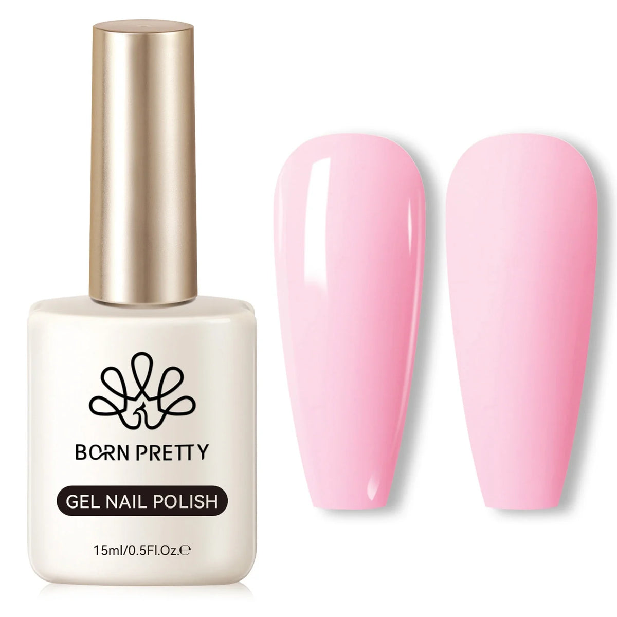 BORN PRETTY 15ml Nail Gel Polish Glitter Gorgeous Full Coverage Soak Off UV LED French Nail Art Jelly Nude Pink Varnish