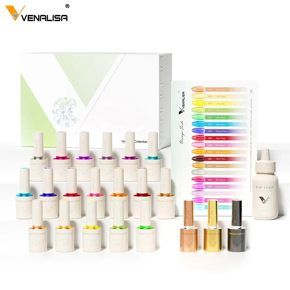 5pcs Combo Venalisa Nail Gel Polish Kit Summer Colors Glass Transparent Jelly Gel Set Home DIY Nail Maincure New Learner Gel Lot