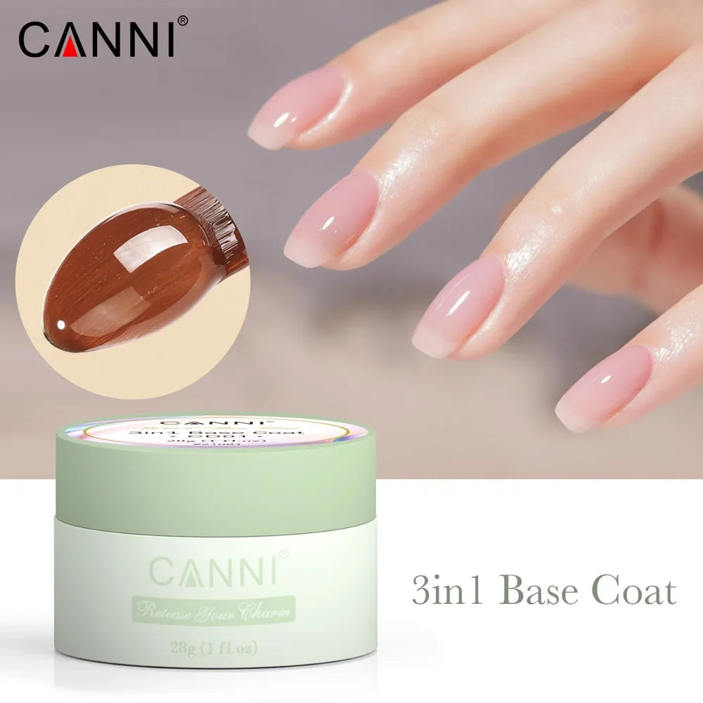 Canni Hard Top Diamond Top Coat 3 in 1 Base Nail C Arc UV Construction Gel Fiber Builder Nail Gel PVC Modelling Gel Nail Glue