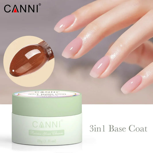 Canni Hard Top Diamond Top Coat 3 in 1 Base Nail C Arc UV Construction Gel Fiber Builder Nail Gel PVC Modelling Gel Nail Glue