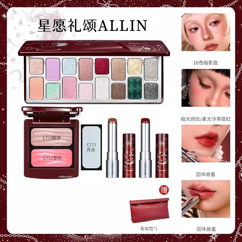 Chéeryep Makeup Set Shimmer 16 Color Eye Shadow Highlighter Blusher Solid Lip Gloss Full Makeup Kit Completo De Maquiagem