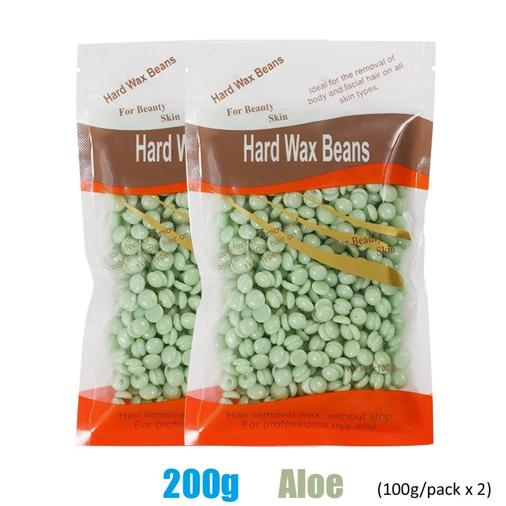 500g/200g/50g Hard Wax Beans For Body Hair Removal Versatile Painless Wax Warmer Waxing Beans for Wax Heater Machine Unisex