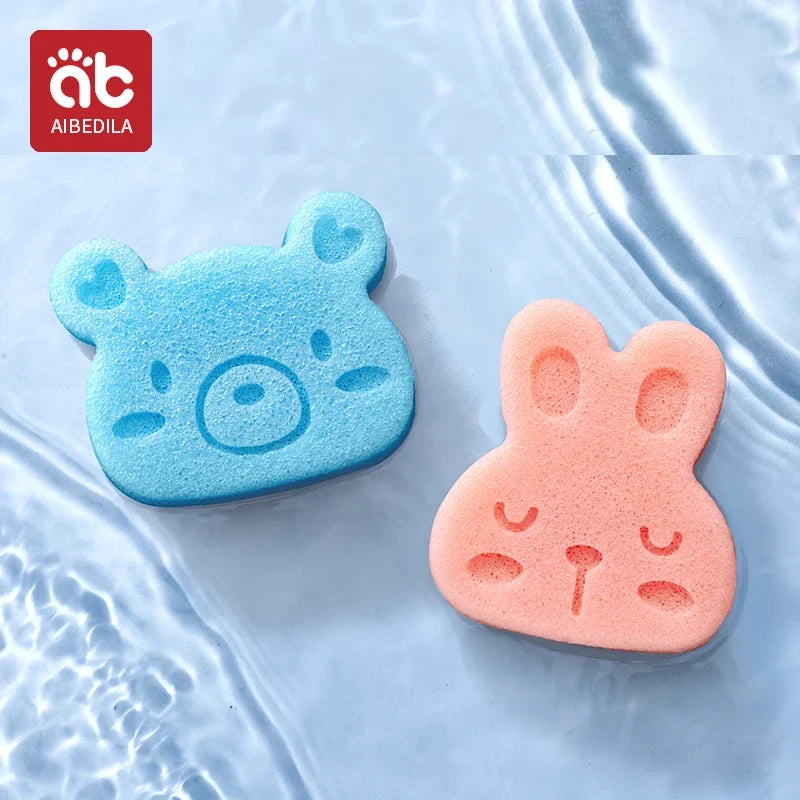AIBEDILA Baby Duck Shape Bath Sponge Infant Shower Environmental friendly Cotton Scrub Body Bath Brushes Spa Sponge Cleaning