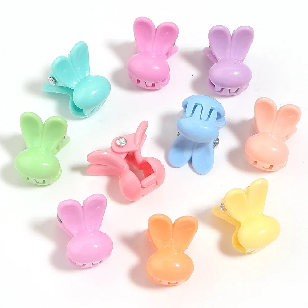 100pcs Mini Colorful Flower Star Hair Grabbing Claw Clips for Baby Girls Bangs Broken Hair Styling Tool Small Hair Accessories