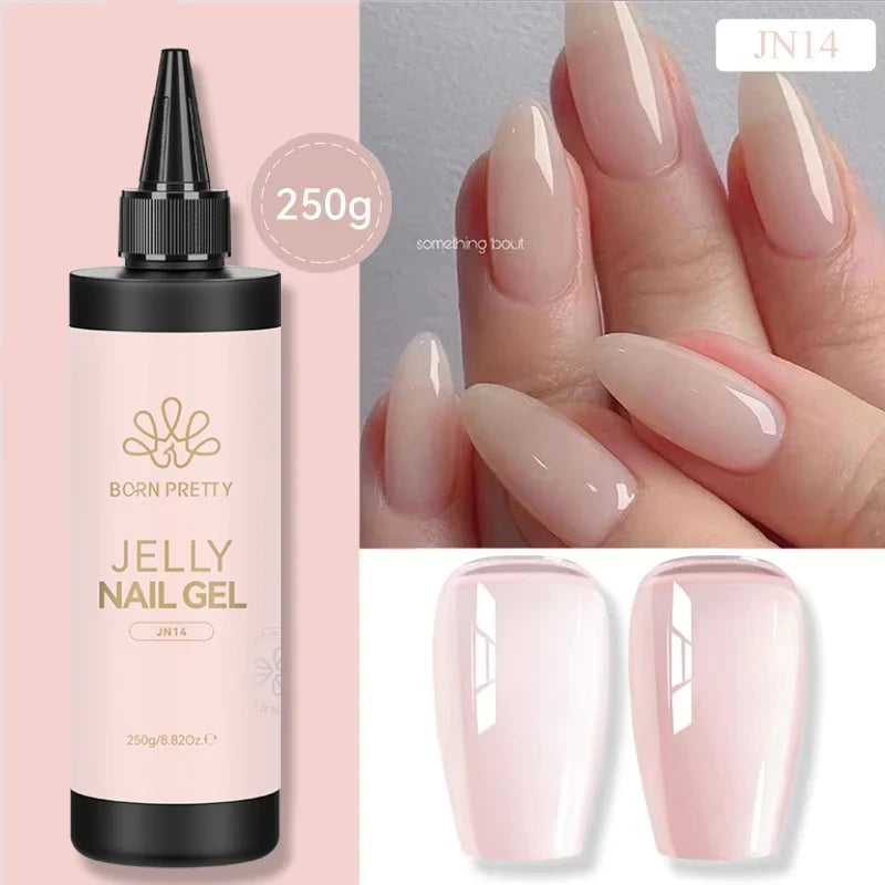 BORN PRETTY 250g Rubber Base Gel Refilled Package Jelly Milky White Nude Semi-Permanent Soak Off Self Leveling Construction Gel