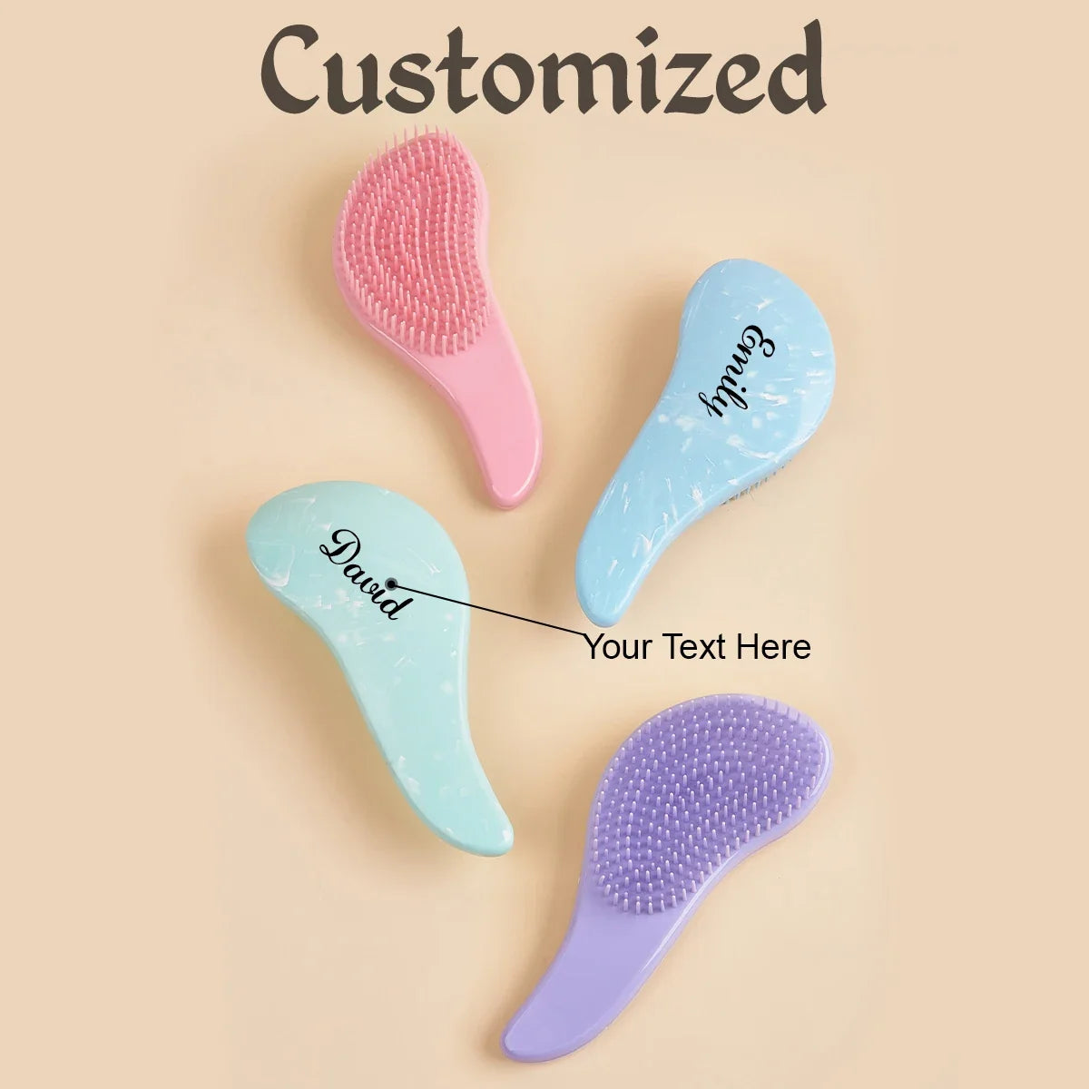 1pc Mini Personalised Magic Detangling Comb Anti-static Massage Tangle Detangle Hairbrush Custom Comb Barber Hair Styling Tool
