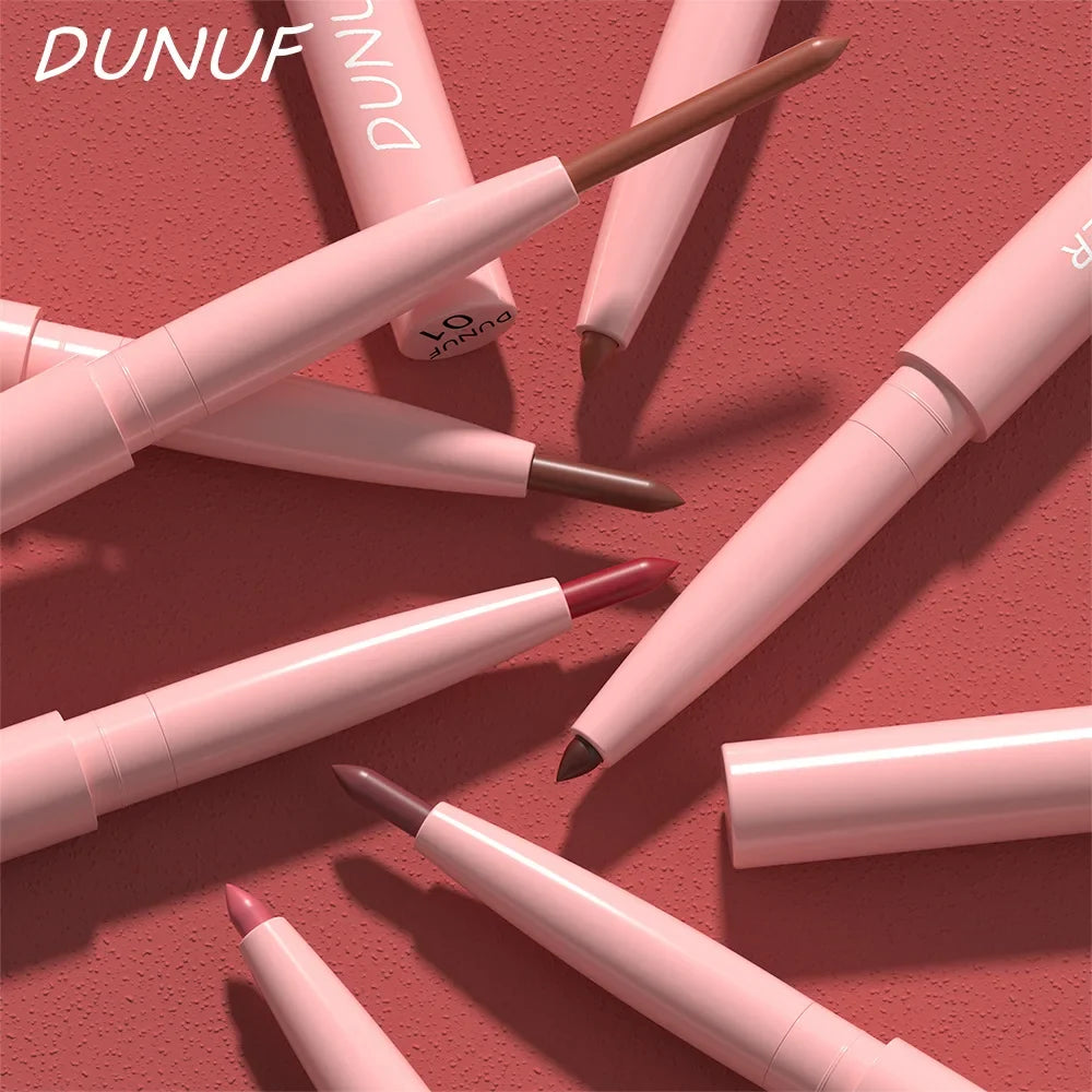 DUNUF 12 Color Matte Lip Liner Pencil Set Waterproof Smudge Proof Long Lasting Vegan Cruelty Free Lipstick Makeup Kit