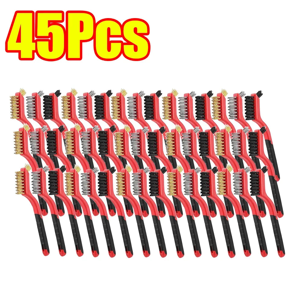 3-45Pcs Brass Cleaning Brush Metal Brass/Stainless Steel/Nylon for Gas Hoods Grease and Stain Removal Cooktop Cleaning Tool