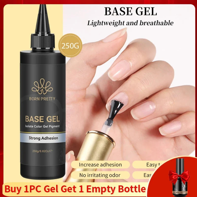 BORN PRETTY 250g Super Top Coat Gel Nail Polish Base Gel Matte Top Coat Semi-Permanent Varnish Soak Off Nail Art Functional Gel