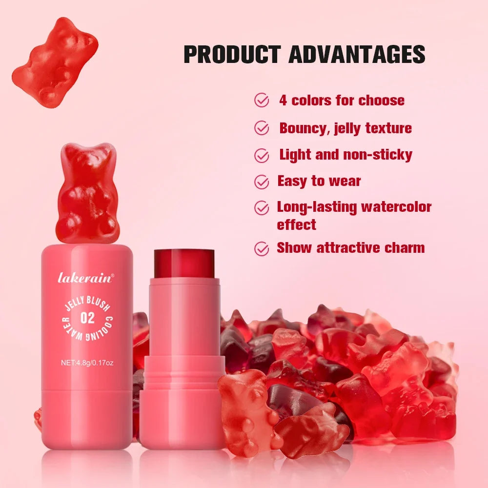 3 IN 1 Blusher Stick Long Lasting Waterproof Non-Sticky Matte Blush Eyeshadow Lip Universal Jelly Tint Stick Matte Contour Makeu