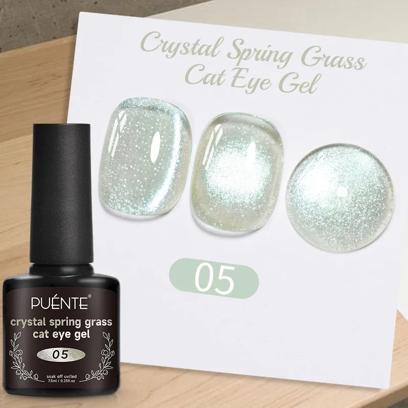 7.5ML Aurora Starlit Cat Eye Gel Nail Polish Rainbow Glitter Galaxy Cat Magnetic Nail Art Gel Soak Off UV Semi-Permanent Varnish