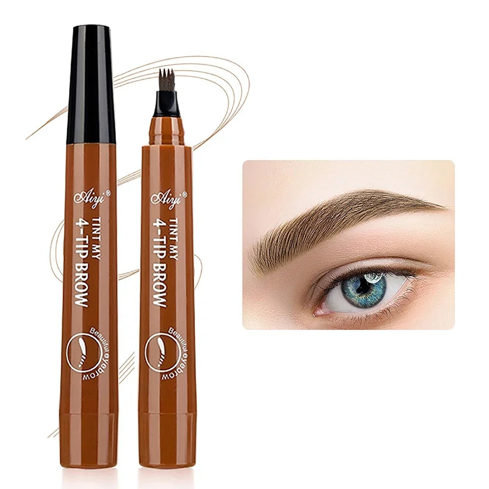 4-Tip Microblading Eyebrow Pencil – Waterproof, Smudge-Proof, Natural Hair-Like Strokes for Fuller Brows