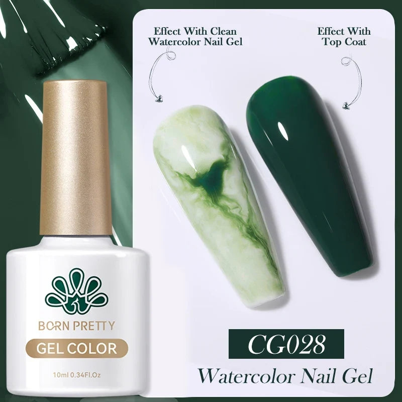 BORN PRETTY 10ml Clear Blooms Gel Polish UV LED Soak Off Nail Art Polish for Spreading Effect Marble Nail Polish Gel Painting