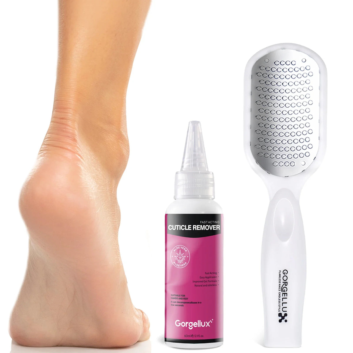 Gorgellux Foot Care Callus Softening Set Callus Removal Gel and Foot Scrub Set For Dry Rough Cracked Heels  Foot Exfoliating