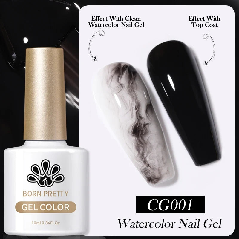 BORN PRETTY 10ml Clear Blooms Gel Polish UV LED Soak Off Nail Art Polish for Spreading Effect Marble Nail Polish Gel Painting