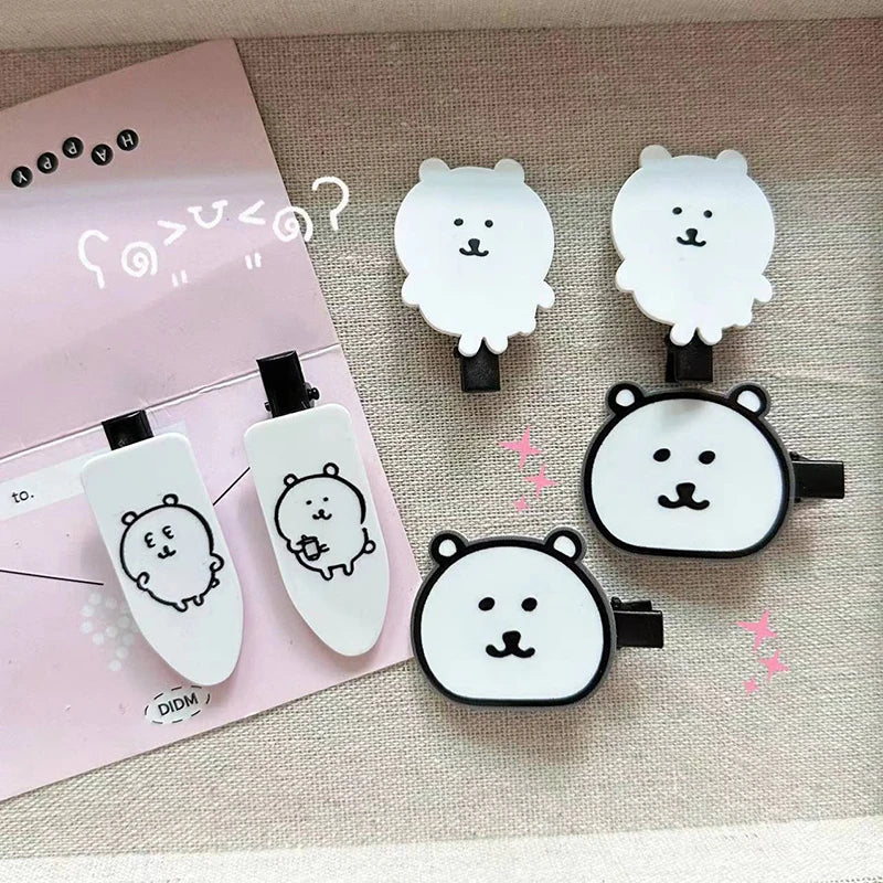 2pcs Cute Cartoon Rabbit Hair Side Clip Bunny Bangs Edge Hairpins Girls Sweet Hair Styling Tools Decoration Tools Gifts