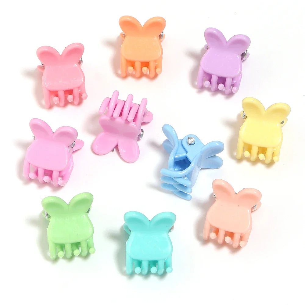 100pcs Mini Colorful Flower Star Hair Grabbing Claw Clips for Baby Girls Bangs Broken Hair Styling Tool Small Hair Accessories
